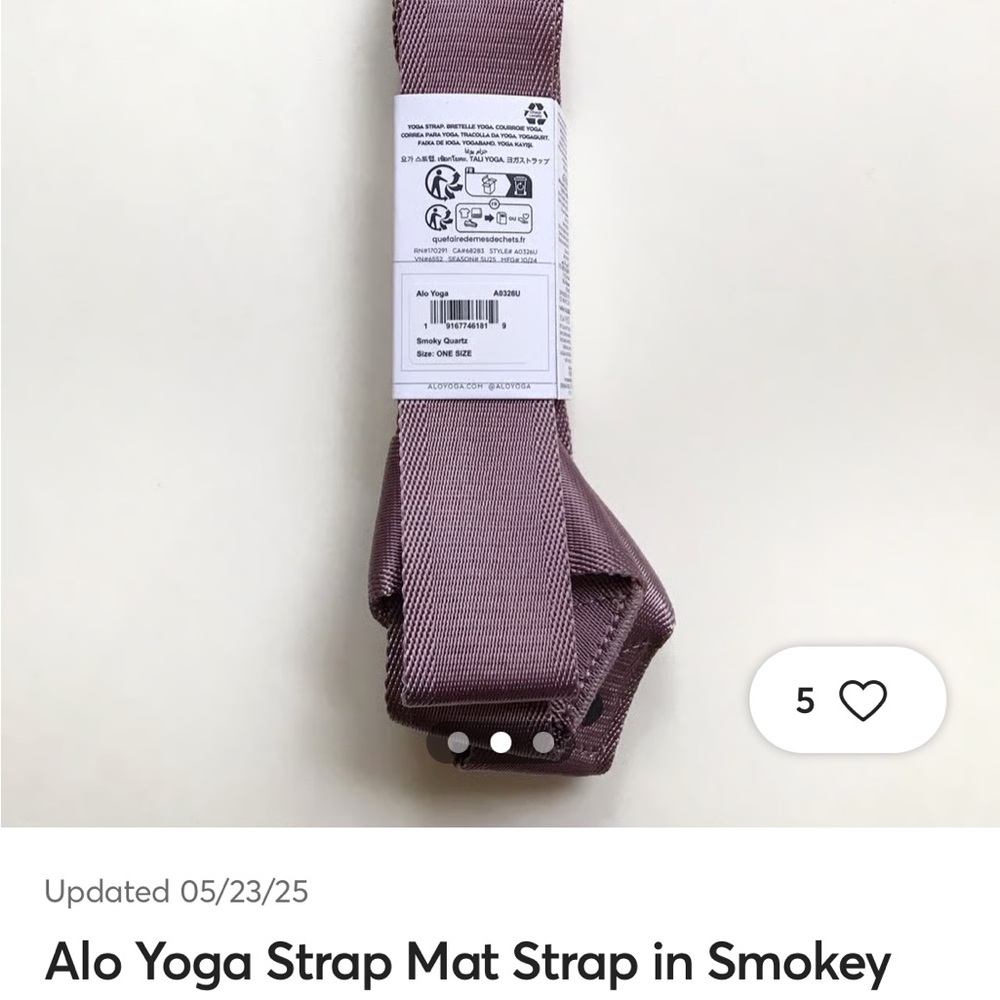ALO Yoga Mat Strap in Smokey Purple